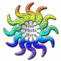 Soft Rainbow Custom Photo Twirly Star Ornament Photo Cut Outs