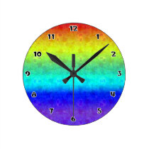Soft Rainbow Round Wall Clock