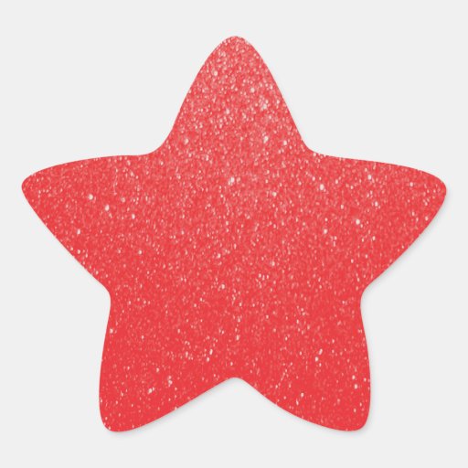 Soft Red Glitter Star Sticker Zazzle
