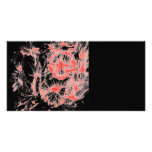 Soft Red Watercolor Floral Profile Card Photo Greeting Card