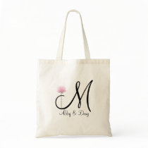 Soft rose with monogram canvas bag
