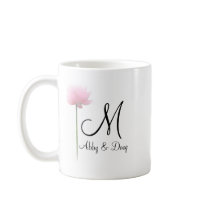 Soft rose with monogram mug