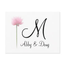 Soft rose with monogram postcard