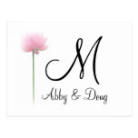 Soft rose with monogram postcard