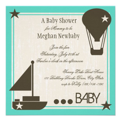 Soft Sails Baby Shower Personalized Invite