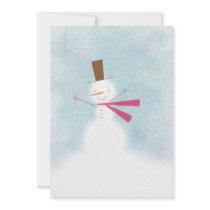 Soft snowman customizable party invitation