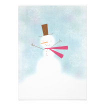 Soft snowman customizable party invitation invitations