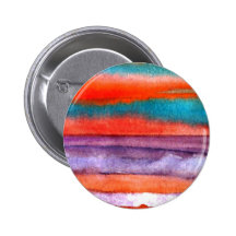 Soft Sun Play Beach Sunset Ocean Waves Art Buttons