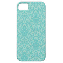 Soft Turquoise Damask Pattern iPhone 5 Covers