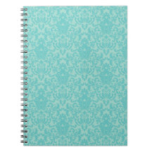 Soft Turquoise Damask Pattern Journals