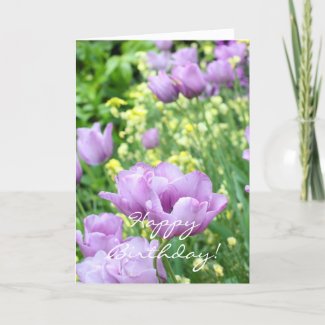 Soft, violet tulips card