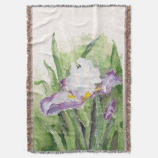 Soft Watercolor Iris Throw