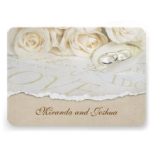 Soft Wedding Roses Personalized Invite