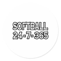 Softball 24-7-365 stickers by softballcoachshirts Softball 24-7-365 stickers