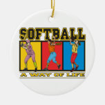 Softball A Way of Life Christmas Ornaments