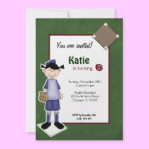 Softball Birthday Invitation
