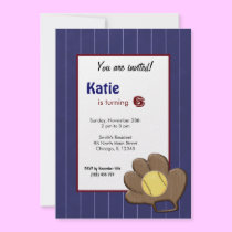 Softball Birthday Invitation