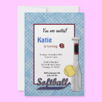 Softball Birthday Invitation