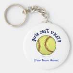 Softball-Blue Keychain