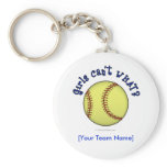 Softball-Blue Keychain