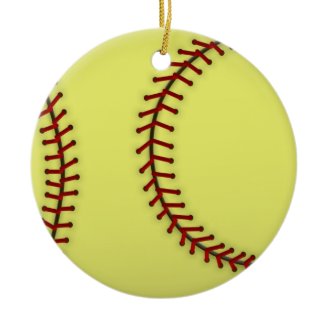 Softball-Blue Ornaments