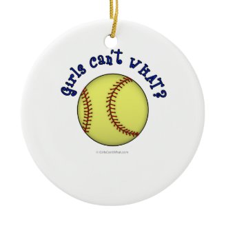 Softball-Blue Christmas Ornaments