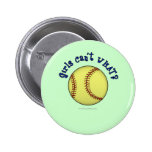Softball-Blue Pinback Buttons