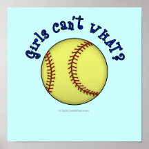 Softball-Blue Poster