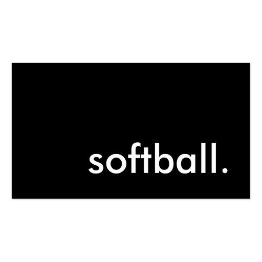 softball. business card (front side)