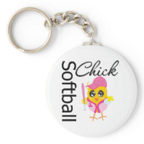 Softball Chick Keychain