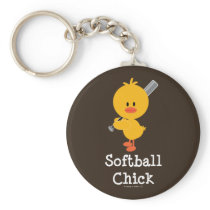Softball Chick Keychain
