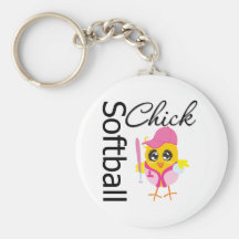 Softball Chick Keychain