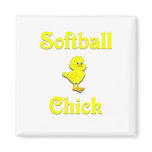 Softball  Chick Fridge Magnets