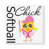 Softball Chick magnets by chicktshirts Softball Chick magnets