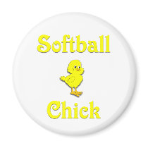 Softball  Chick Refrigerator Magnet