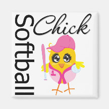 Softball Chick Refrigerator Magnet
