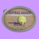 Softball Chick's Rule belt buckles