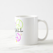Softball Colored Peace Signs Mugs