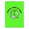 Softball Colors my World cards