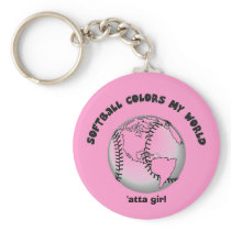 Softball Colors my World keychains