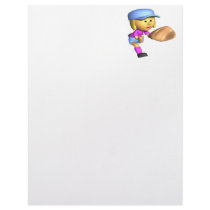 Softball Fielder Customized Letterhead