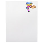 Softball Fielder Customized Letterhead