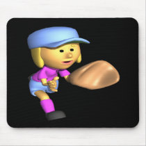 Softball Fielder Mousepads