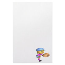 Softball Fielder Custom Stationery