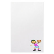 Softball Fielder Custom Stationery