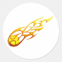 Softball Flame Sticker