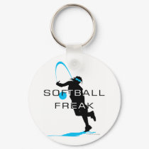 Softball freak - Pitcher front keychains by DT_Studios Softball freak - Pitcher front keychains