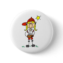 Softball Girl Button by stick_figures Softball Girl Button