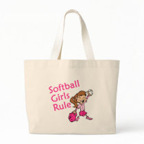 softball girls rule canvas bags