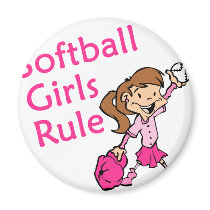 softball girls rule fridge magnet